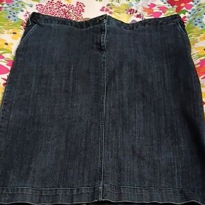 Lands' End Dark Blue Jean Pencil Skirt Size 18W